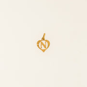 9ct Gold Heart N Letter