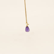 14ct Gold Diamond and Amethyst Drop Necklace