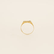 9ct Gold Diamond Bar Signet Ring