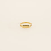9ct Gold Diamond Bar Signet Ring