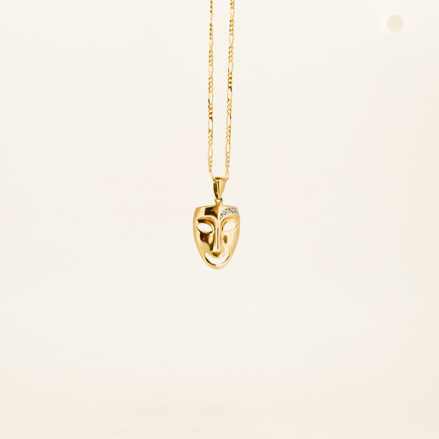 9ct Gold and Diamond Face Pendant