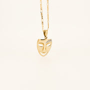 9ct Gold and Diamond Face Pendant