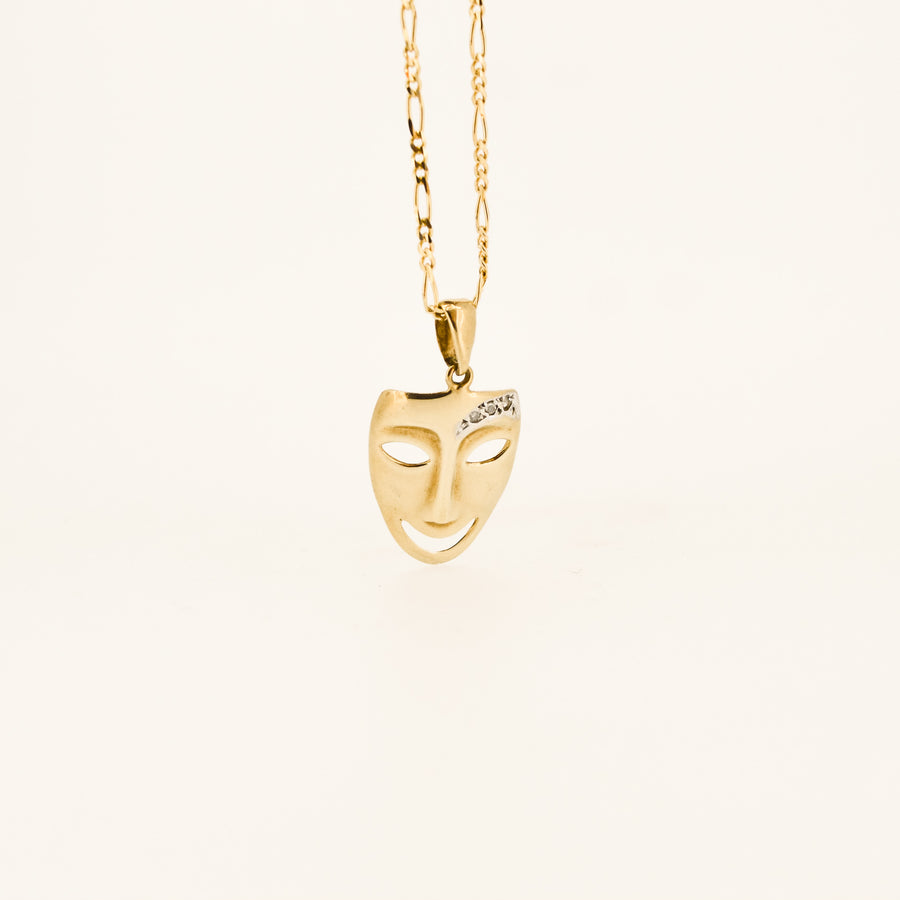 9ct Gold and Diamond Face Pendant