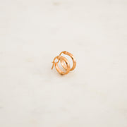 Edged Rose Gold Hoop Earrings - 19mm