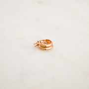 Edged Rose Gold Hoop Earrings - 19mm