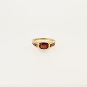 Garnet Solitaire 9ct Gold Ring