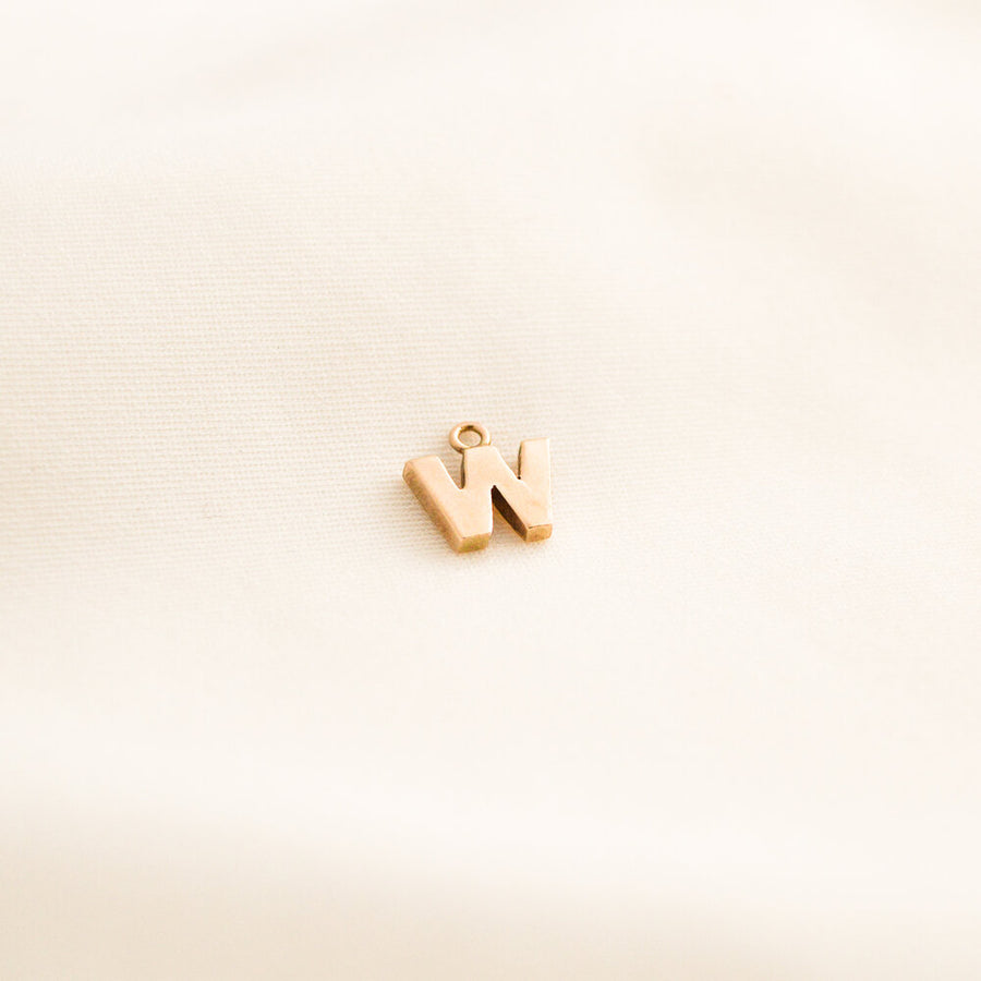 W Initial Gold Pendant