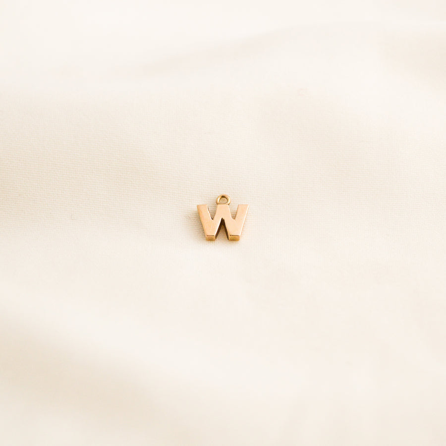 W Initial Gold Pendant