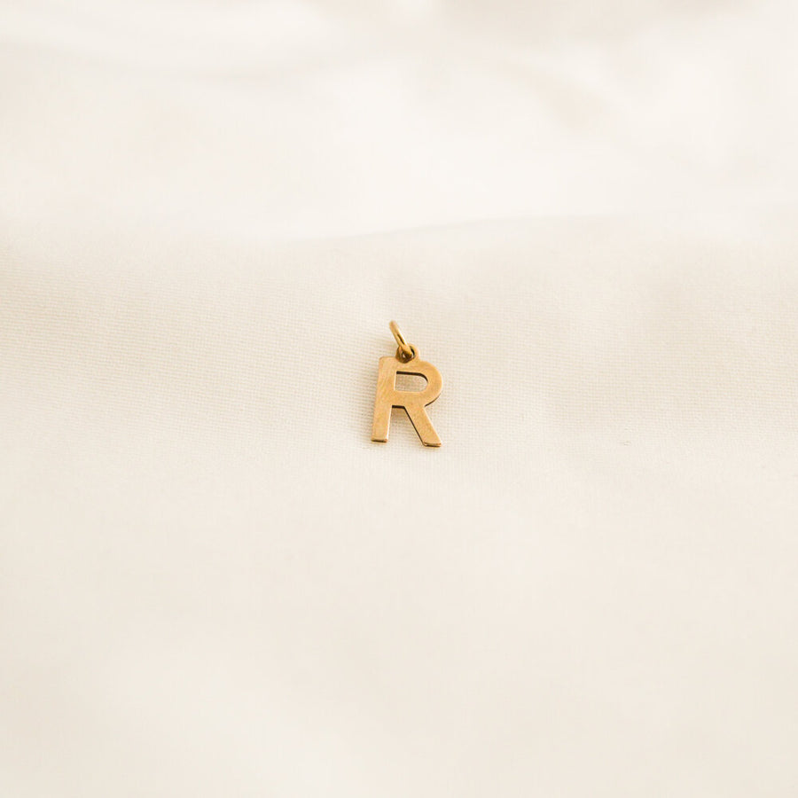 R Initial Gold Pendant