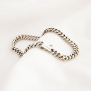 Engraved Silver Chain Bracelet