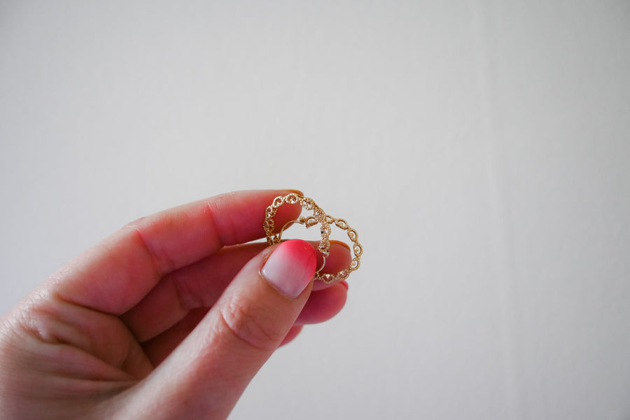 Cut-Out Gold Heart Hoop Earrings - 18mm