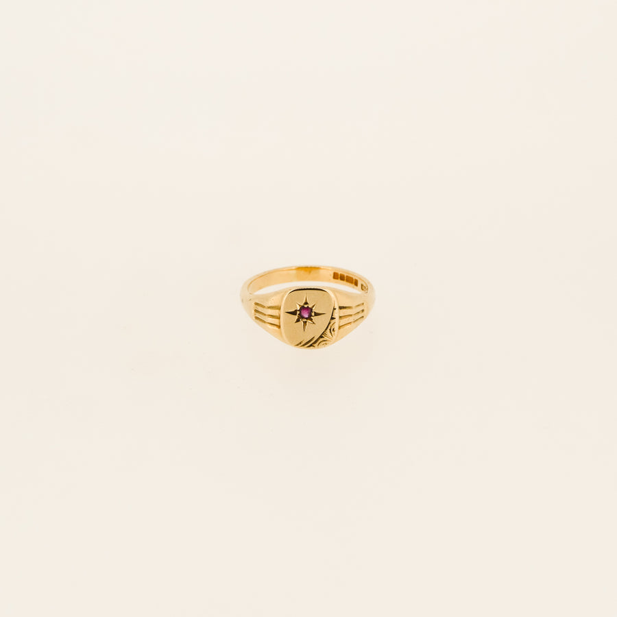 9ct Gold Ruby Signet Ring