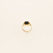 Sixties 9ct Gold Square Onyx Signet Ring