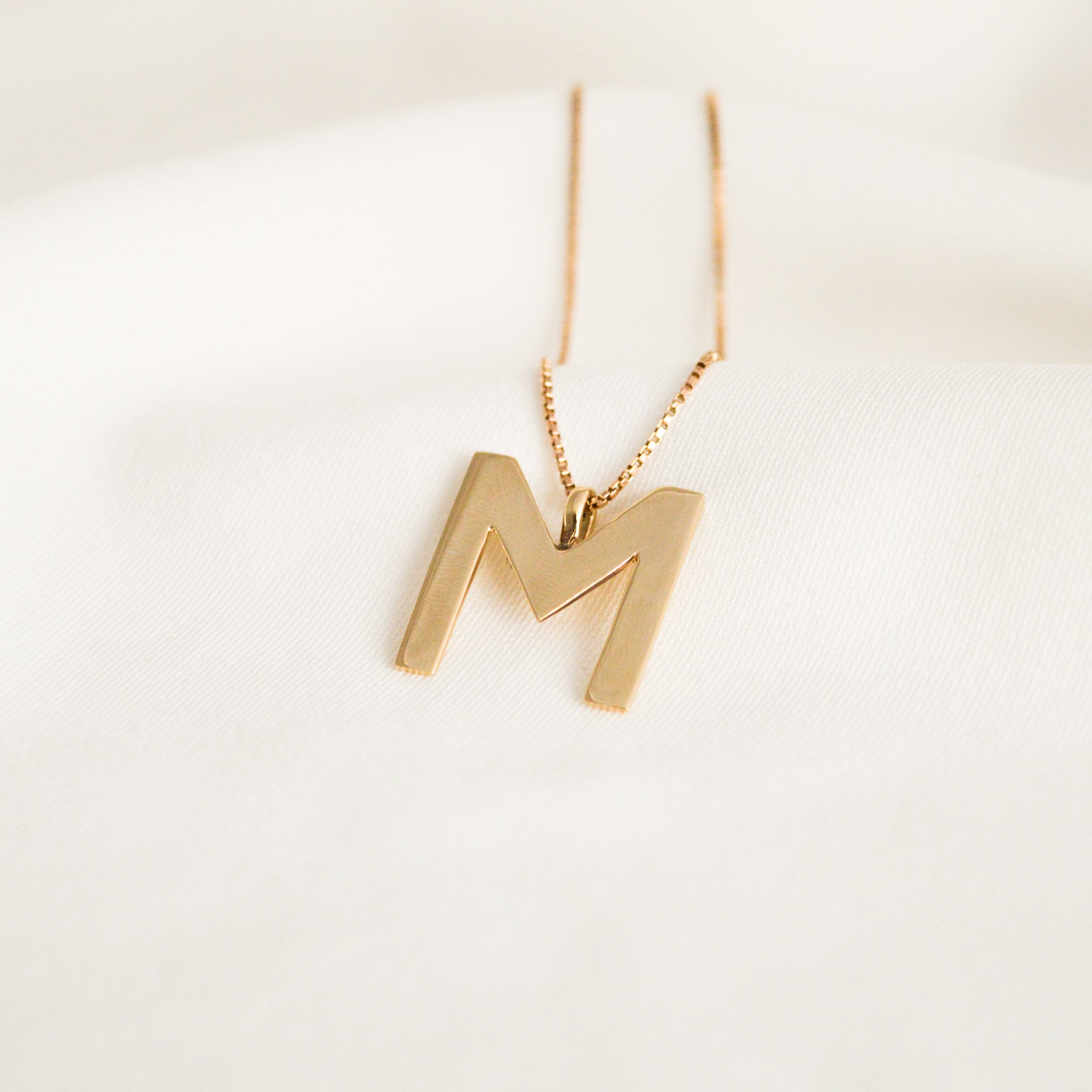 9ct Gold M Initial Necklace