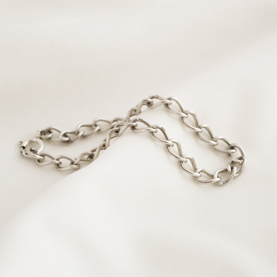 Seventies Curb Silver Chain Bracelet