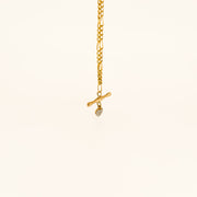 9ct Gold Diamond T-Bar Figaro Chain