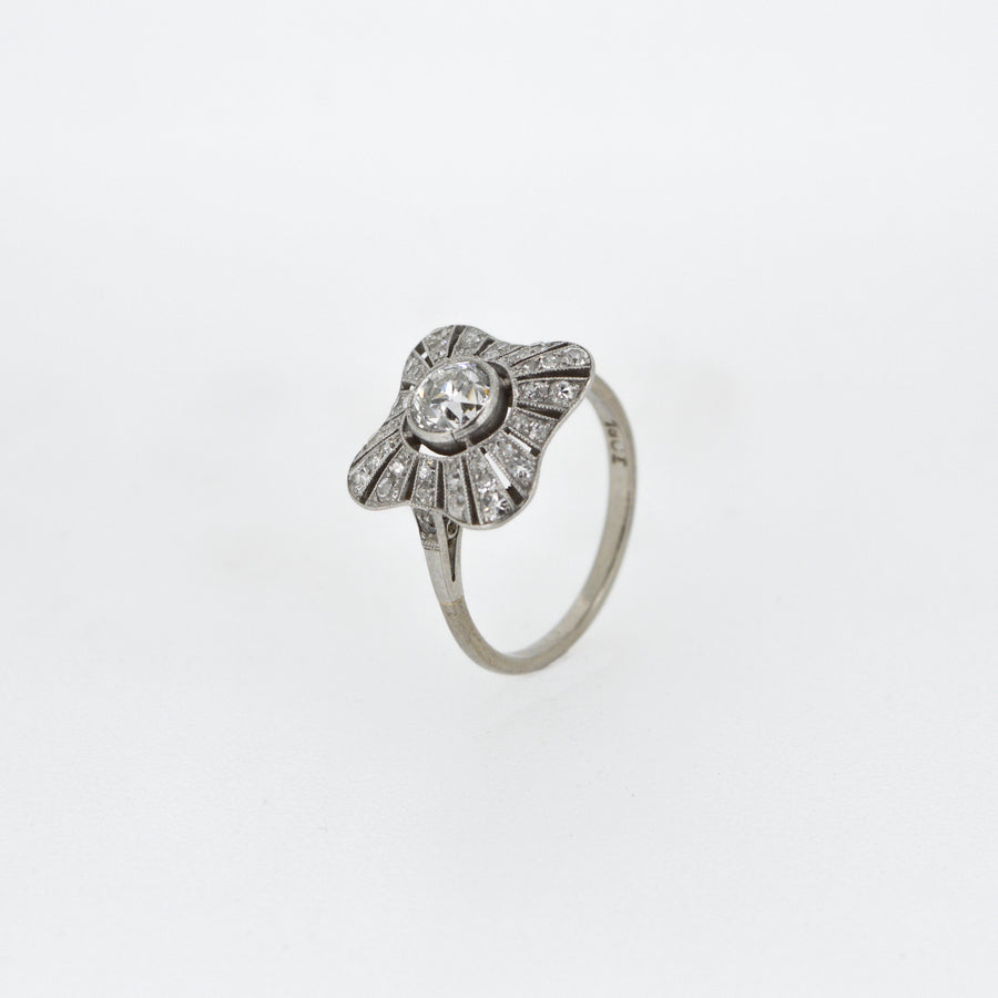 Unique Art Deco 1920's Diamond Engagement Ring