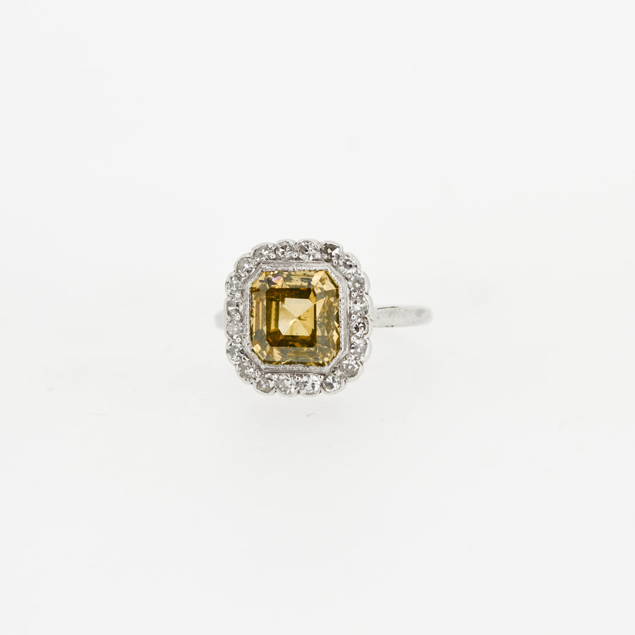 1940's Cognac Yellow Diamond Ring