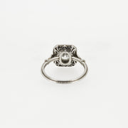 Vintage Cushion Cut Platinum Engagement Ring