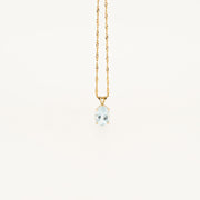 Aquamarine and 9ct Gold March Birthstone Necklace