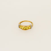 Lemon Quartz & Diamond Gold Ring