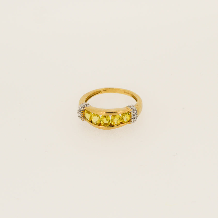 Lemon Quartz & Diamond Gold Ring