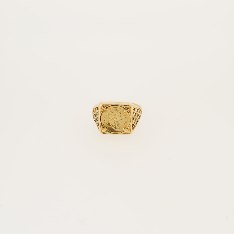 80s Coin 9ct Gold Ring