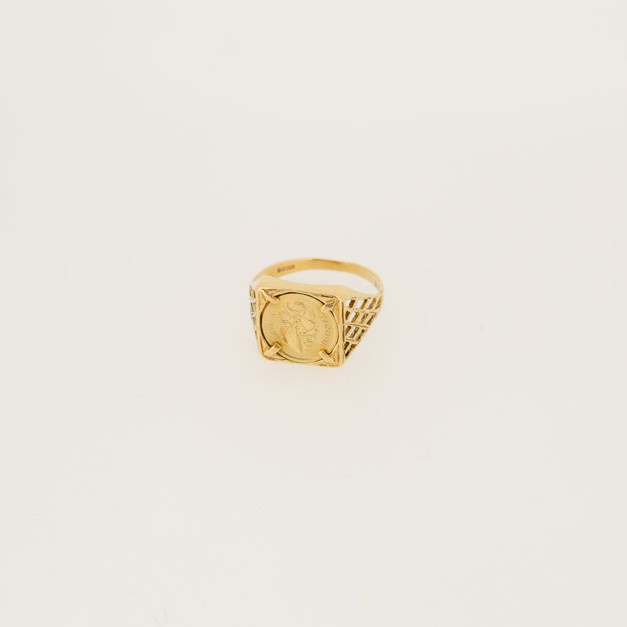 80s Coin 9ct Gold Ring