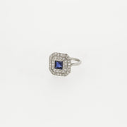 Art Deco c1920's Sapphire and Diamond Engagement Ring