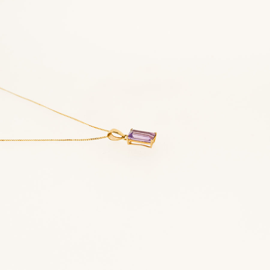 Amethyst and 9ct Gold February Birthstone Necklace