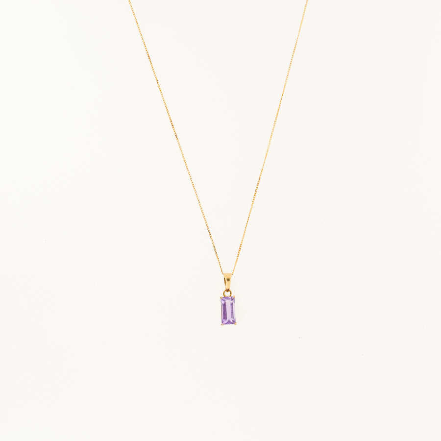 Amethyst and 9ct Gold February Birthstone Necklace