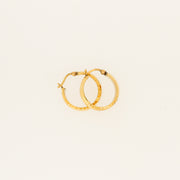Hammered Gold Vintage Hoops - 19mm