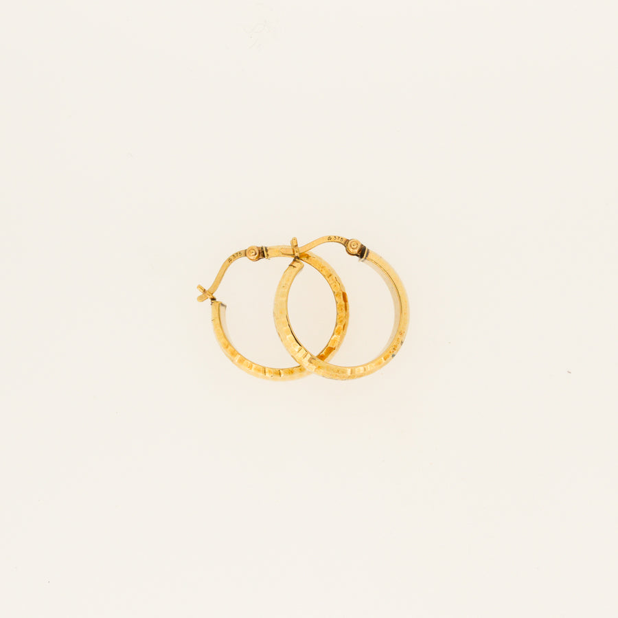 Hammered Gold Vintage Hoops - 19mm