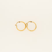 Hammered Gold Vintage Hoops - 19mm
