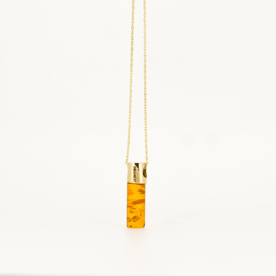 9ct Gold Amber November Birthstone Necklace