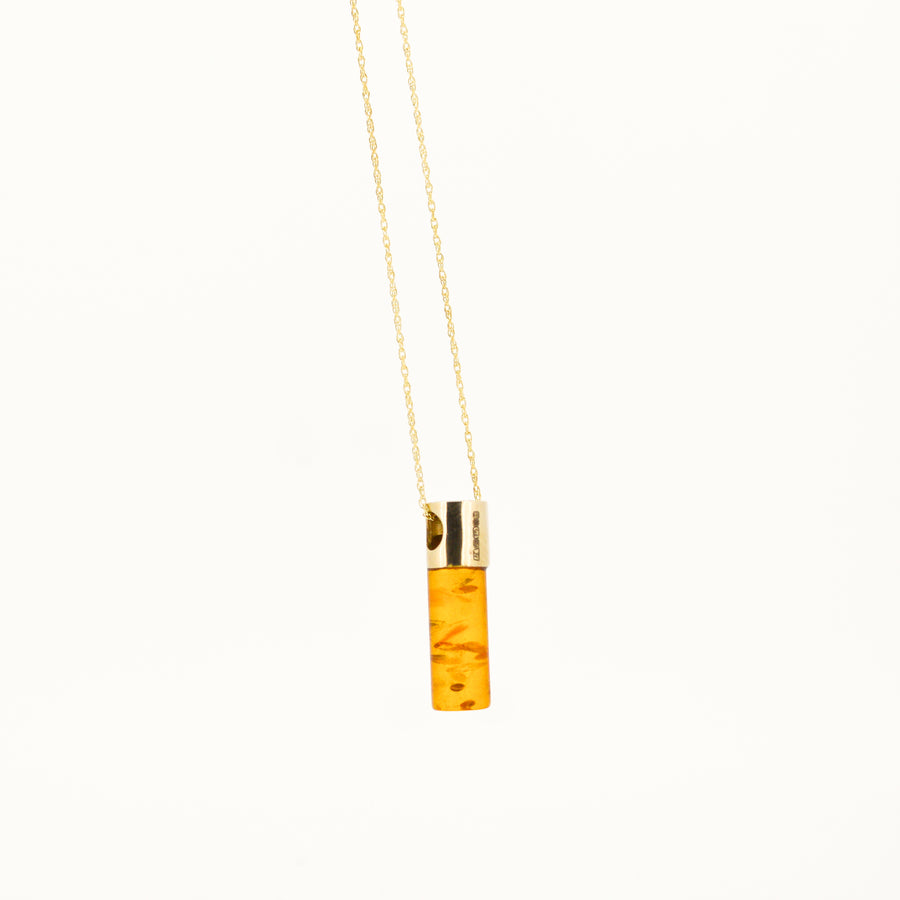 9ct Gold Amber November Birthstone Necklace