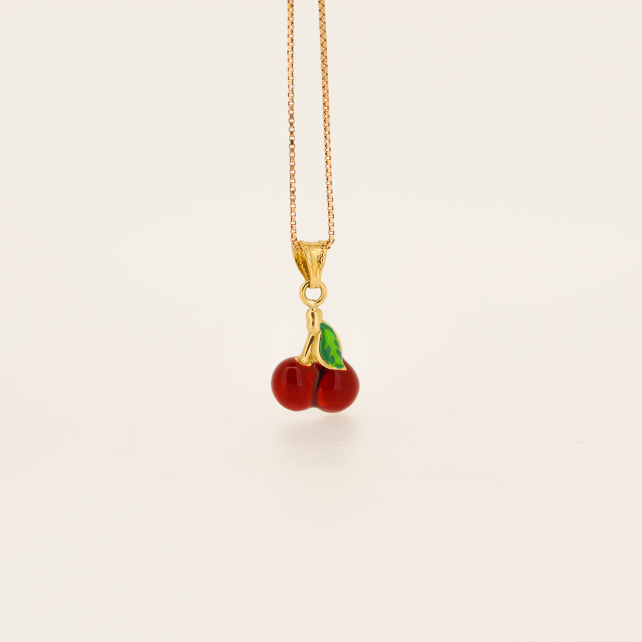 Enamel Cherry Pendant