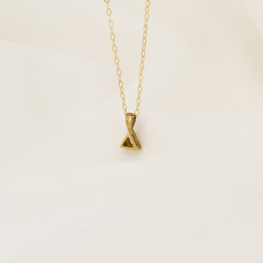 Triangle Diamond Set Gold Necklace