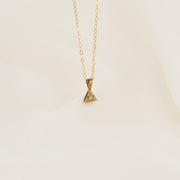 Triangle Diamond Set Gold Necklace