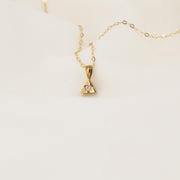 Triangle Diamond Set Gold Necklace