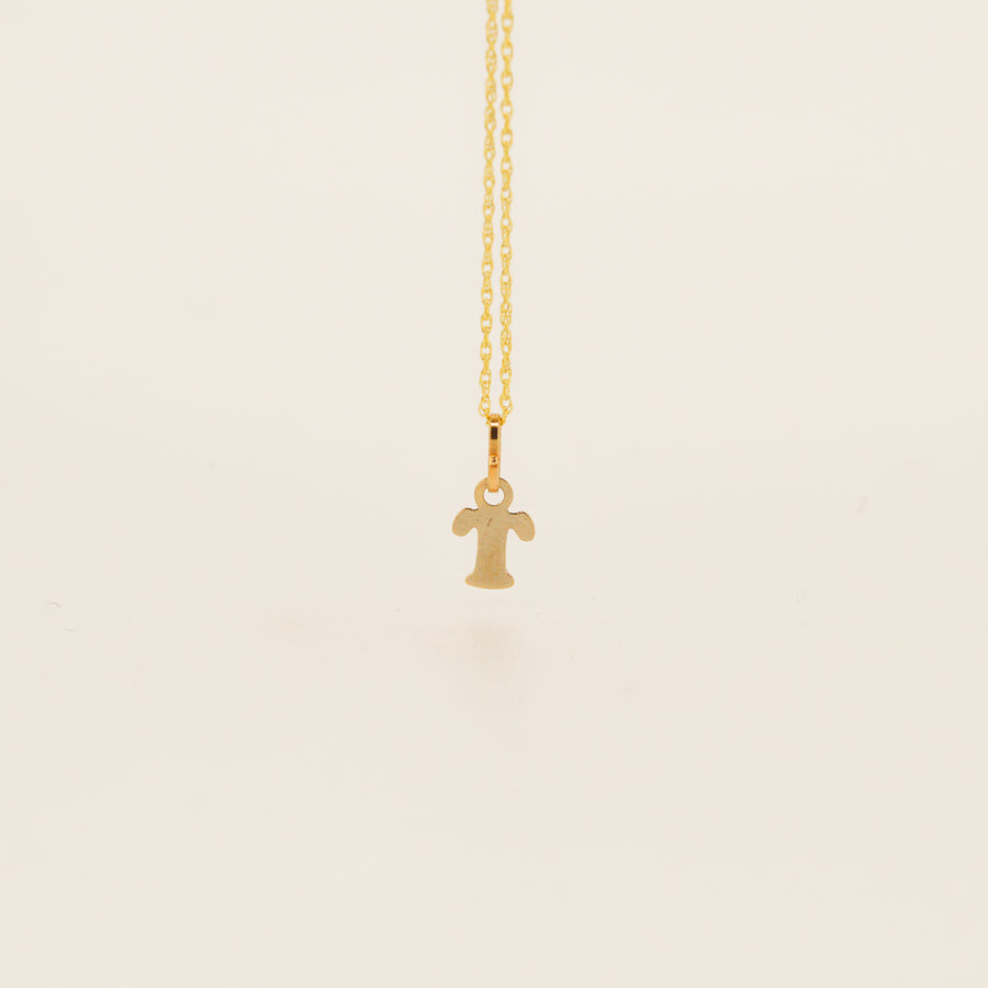 Miniature 9ct Gold T Initial Pendant