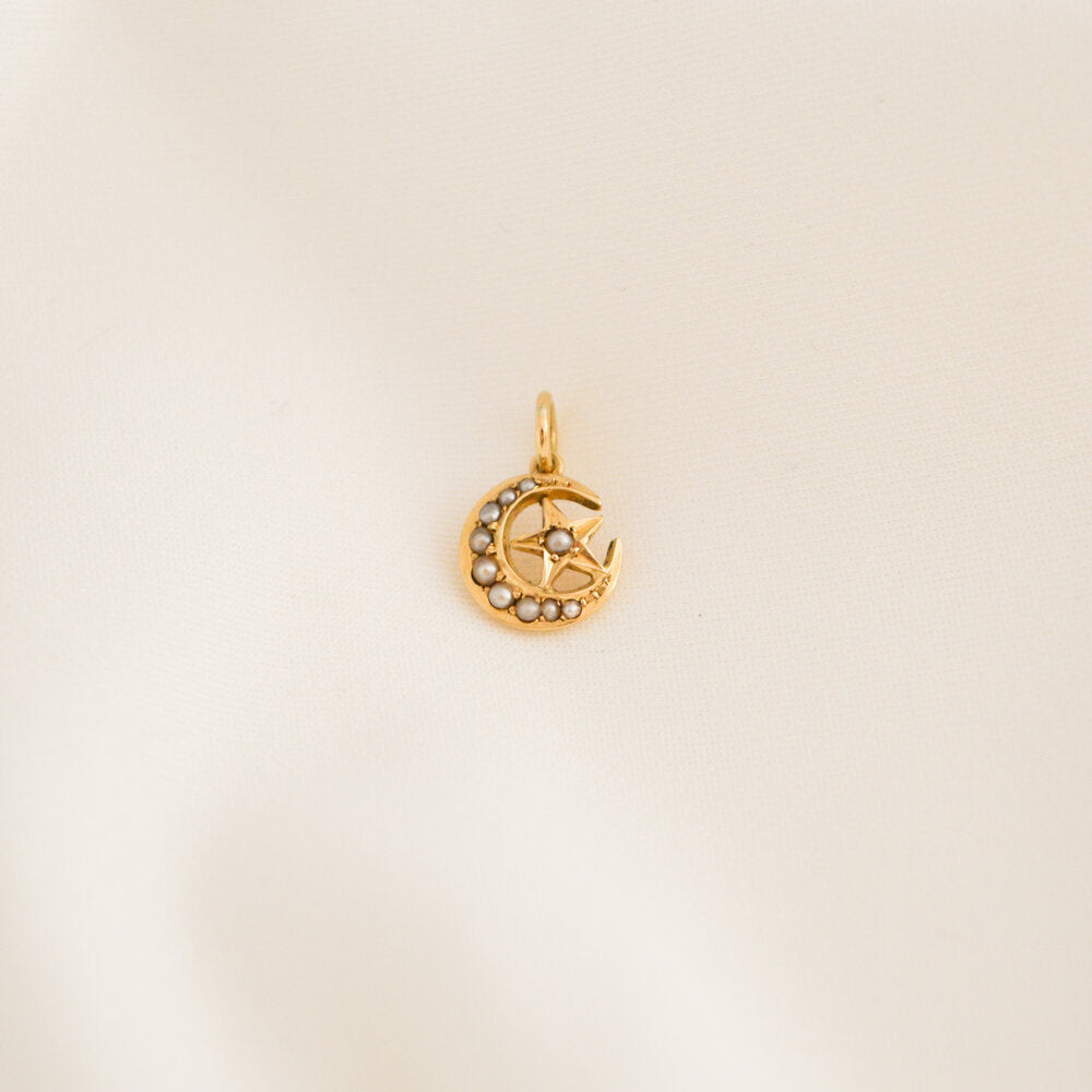Pearl Star and Moon Necklace