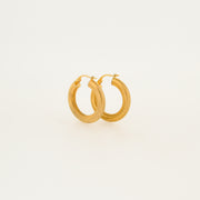 9ct Gold Textured Hoops - 23mm