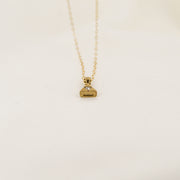 Triangle Diamond Set Gold Necklace