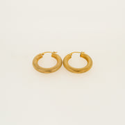 9ct Gold Textured Hoops - 23mm