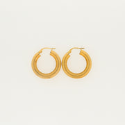 9ct Gold Textured Hoops - 23mm