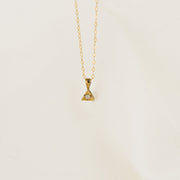 Triangle Diamond Set Gold Necklace