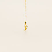 Miniature 9ct Gold F Initial Pendant