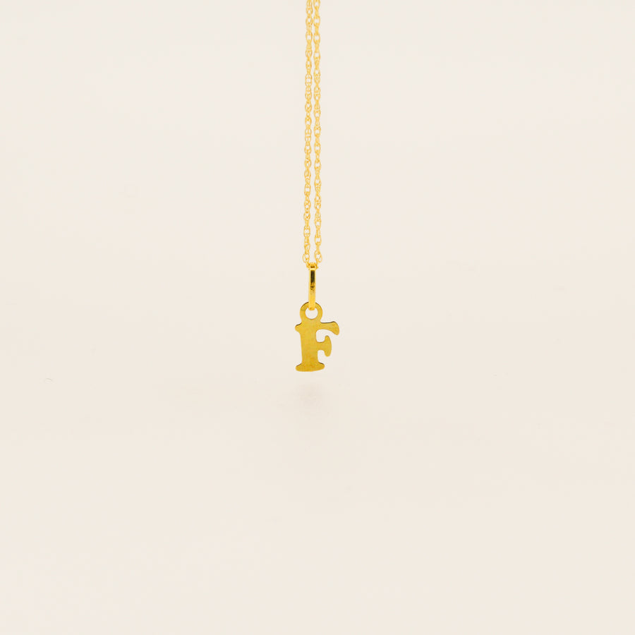 Miniature 9ct Gold F Initial Pendant