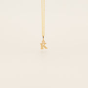 Miniature 9ct Gold K Initial Pendant